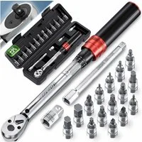 monzana Drehmomentschlüssel Monzana (18 St), 1/4" 1-25 NM ±3% Verlängerung Transportbox Fahrrad Motorrad Set