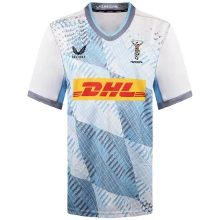 Castore Harlequins Herren Rugby-Shirt, Weiß/Blau