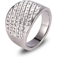 Vivance Fingerring Glamour Crystal Ring aus Edelstahl mit weißen Steinen besetzt