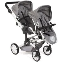 CHIC2000 Puppen-Zwillingsbuggy Linus Duo, mit zwei abnehmbaren, bis in Liegeposition verstellbaren Sportsitzen