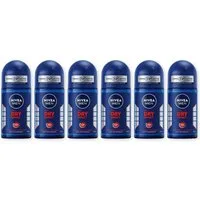 Nivea Men Deo-Roller Deodorant Men Dry Impact Deo Roll-On 6 x 50ml, 6-tlg., 72h Anti-Transpirant-Schutz