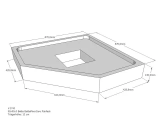 Neuesbad Wannenträger für Bette Floor Caro Fünfeck 900x900 SD21076