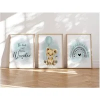 MeinBaby123® Poster Bilder Kinderzimmer, Poster Kinderzimmer Deko, Babyzimmer Deko, Spruch Wandbilder,  Boho,  Tiere
