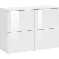 borchardt Möbel Kommode Rova, Sideboard mit 4 Türen, Breite 93 cm, 4-türig, Kommode mit viel Stauraum, weiß-glänzend