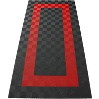 Tenzo-R Bodenfliese Performance Garagenboden Floor 2,8mx5,6m Grau Rot Set3, grau/rot