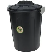 Spetebo Mülleimer Universal Kunststoff Maxitonne 23 Liter - schwarz, Allzweck Tonne mit feststellbarem Deckel
