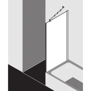 Kermi Filia XP Seitenwand FXTVD07516VAK 75x160cm, silber hochglanz, ESG klar, neben Badewanne