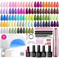 TSE Kunstfingernägel Beetles Gel Nagelset 35 Farben mit UV LED Lampe 68-teilig Komplett