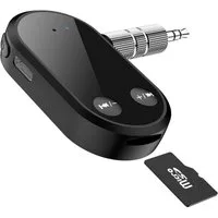 Bolwins E25C Bluetooth 5.0 Audio Empfänger AUX 3,5mm TF Slot Auto Adapter MP3 Audio-Adapter 3,5 mm Klinkenstecker, AUX Standard zu 3,5 mm Klinkenbuchse, kompatibel mit Audioeingängen, 0 cm, Bluetooth 5.0, TF-Karte, Freisprechen, kompakt, Plug&Play De