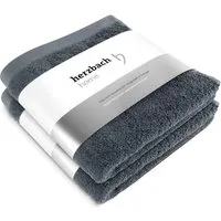 herzbach home Handtuch Set Pura 50x100 cm, (2-St), 550g/m², Premium-Qualität, 100% Baumwolle, einfarbig