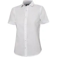 Velilla Hemdbluse Damen Kurzarmbluse aus Popeline mit taillierter Passform