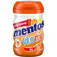 MENTOS Süßigkeit, Mentos Kaugummi Vitamins Zitronen Geschmack in toller Curvy Dose 64g