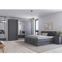 OTTO home Bett Doppelbett Polsterbett Stauraumbett AGORDO (180x200 cm, Kopf- und Fußteil aus Cordstoff oder Webstoff), praktische Bettschubkästen für zusätzlichen Stauraum MADE IN GERMANY