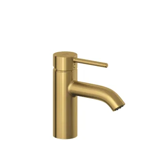 KLUDI BOZZ Waschtisch-Einhandmischer 75 mm mit Push Open Ablaufventil Brushed Gold 38266N076