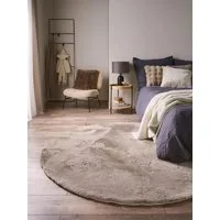 benuta Fellteppich Dave, rund, Höhe: 31 mm, Teppich Wohnzimmer, Schlafzimmer, Esszimmer, Flur, Kunstfaser, Cozy