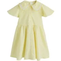 Next Hemdblusenkleid Kleid mit Vichykaros und Engelsärmeln (1-tlg)