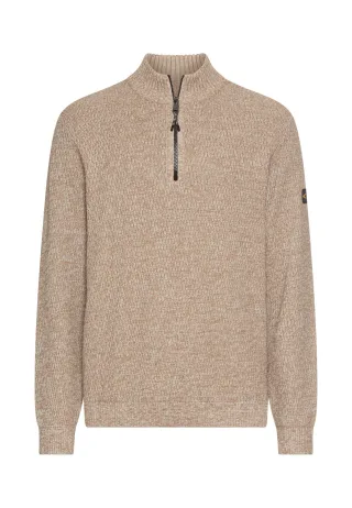 camel active - Strick-Troyer mit melierter Struktur oatmeal - Gr. - S