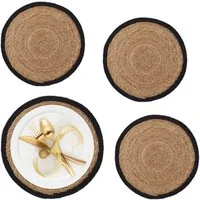relaxdays Platzset Tischset 4-teilig Wasserhyazinthe