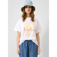 QS Kurzarmshirt T-Shirt Baumwoll-Shirt mit Frontprint