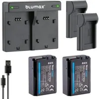 Blumax Set mit Lader für Sony NP-FW50 Alpha 6500 1080 mAh Kamera-Akku
