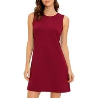 Vishes Sommerkleid Ärmelloses Kleid Damen A-Linie Jersey Baumwolle Unifarben Alternative Mode, Boho, Hippie, Ethno, Festival