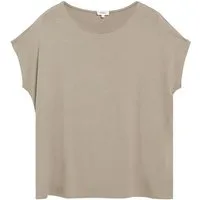 s.Oliver Kurzarmshirt T-Shirt Fließendes Jersey-Shirt mit überschnittenen Schultern