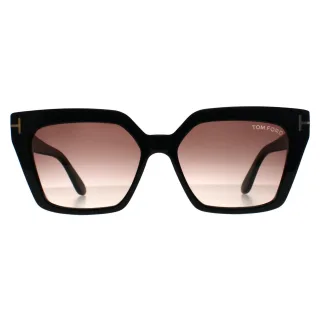 Tom Ford Winona FT1030 01Z schwarz lila braun glÃ¤nzend Sonnenbrille mit Farbverlauf