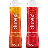 durex Gleitgel Play Strawberry & Wärmend, Ausprobierpaket für Sie und Ihn, 2-tlg., (2 x 50ml)