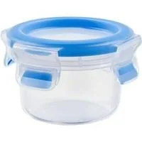 CLIP & CLOSE Frischhaltedose 0,15 Liter transparent/blau, rund, Ø 9,2cm