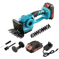 AeroAxis Akku-Heckenschere 2-in-1 Akku-Grasschere & Strauchschere mit 2,0 Ah Batterien &Ladegerät, (Set), Gartengeräte, Astschere Grasschere für Hof, Garten und Rasen