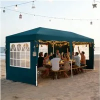 FIVMEN Partyzelt 3x6m Faltpavillon mit 6 Seitenwände Höhenverstellbar Gartenpavillon, Ideal für Gartenfeste & Feiern, Einfach aufbauen