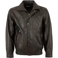 Maddox Lederjacke Holdo MADDOX - Herren Lederjacke Blouson Lammnappa dunkelbraun