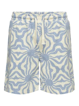 ONLY&SONS - ONSCRUZ SEERSUCKER JOGGER SHORTS VD Dusty Blue - Gr. - S