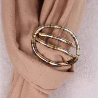 MIRROSI Brosche Damen Schal Clip Ring – Eleganter Schalhalter & Tuchring (modisches Accessoire & Geschenkidee), flexibel biegbar für Schals, Tücher, Loops & Stolen