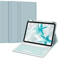 Fintie Tablet-Hülle mit Tastatur für iPad 11 Generation 2025 11'', iPad 10 Gen 2022 10.9'' 11 Zoll/10.9 Zoll, 7-farbige Hintergrundbeleuchtung, Magnetische Bluetooth-Keyboard