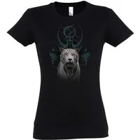 Urban Backwoods Print-Shirt White Tiger Damen T-Shirt Weisser Tiger Tier Animal Mystic Mystisch (1-tlg) Tattoo Cat Katze Art