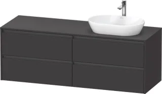 Duravit Ketho.2 Konsolenwaschtischunterbau wandhängend Graphit Supermatt 1600x550x568 mm - K24899R80 K24899R80800000