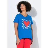 Angel of Style T-Shirt T-Shirt A-Linie Herz-Motiv Rollkanten Halbarm