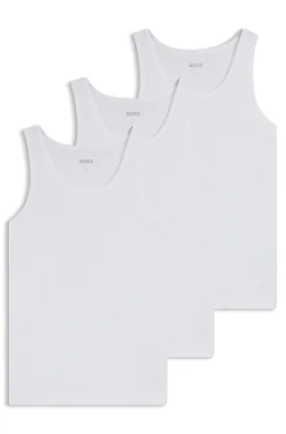 BOSS Menswear Black - Tank Top 3P Classic White - Gr. - L