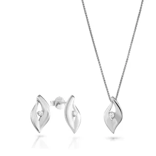 Orphelia 'Milan' Damen 925 Sterling Silber Set: Kette-Anhänger + Ohrringe - Silber SET-7519