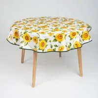 laro Tischdecke 160cm runde Wachstuchtischdecke Saum-Eingefasst