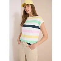 CECIL Kurzarmshirt Sommershirt mit Mulitcolor-Streifen