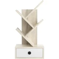 COSTWAY Bücherregal, stehend, in Baumform, mit Schublade, Holz, 30x17,5x60cm