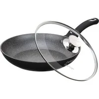 Cheffinger Pfannen-Set Pfanne Bratpfanne Schmorpfanne mit Glasdeckel Induktion Ø28cm, Material: Aluminium, Glas