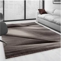 SIMPEX24 Designteppich Abstrakt Design, Läufer, Höhe: 12 mm, Modern Kurzflor Teppich Wohnzimmer Abstrakt Design Braun Pflegeleicht