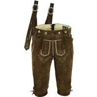 Fuente Leather Wears Trachtenlederhose Bayerische Kinder Trachten Kniebundlederhose Knielang Braun & Schwarz