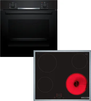 BOSCH Backofen-Set "HBD230CR63" mit Teleskopauszug nachrüstbar 3D Heißluft