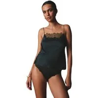 Next Trägertop Trägertop mit Cutout aus Satin mit Spitzenbesatz (1-tlg)