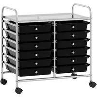 COSTWAY Rollcontainer, mit Schubladen Kunststoff, Rollwagen mit Rollen