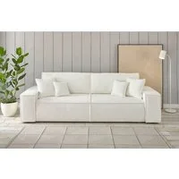 OTTO home 3-Sitzer FINNLEY Bouclé, Schlafsofa 257 cm - OTTO. Verlässliche Qualität., mit Bettkasten, in Bouclé, Struktur fein und Mega Cord